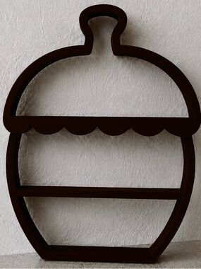Acorn-Shaped Display Shelf in Dark Brown - Home Wall Decor